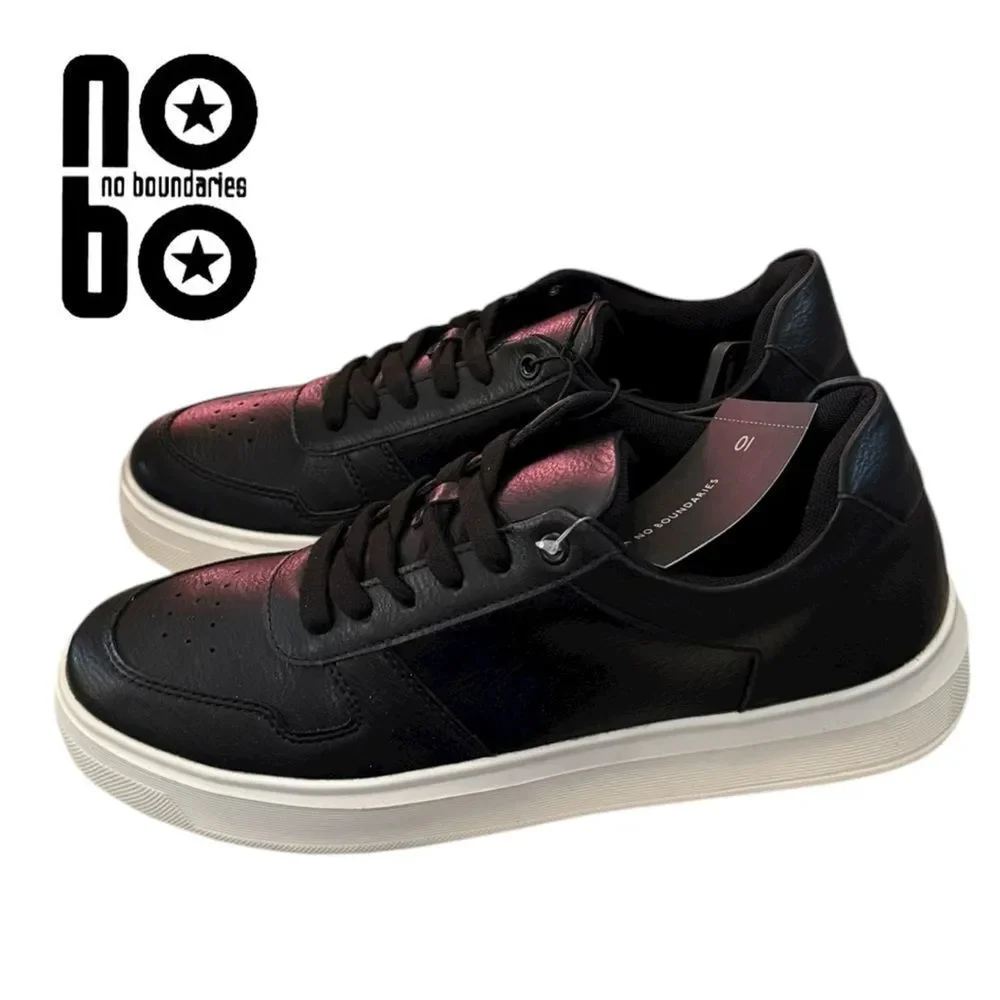 New No Boundaries Men’s Black White Sneakers 10